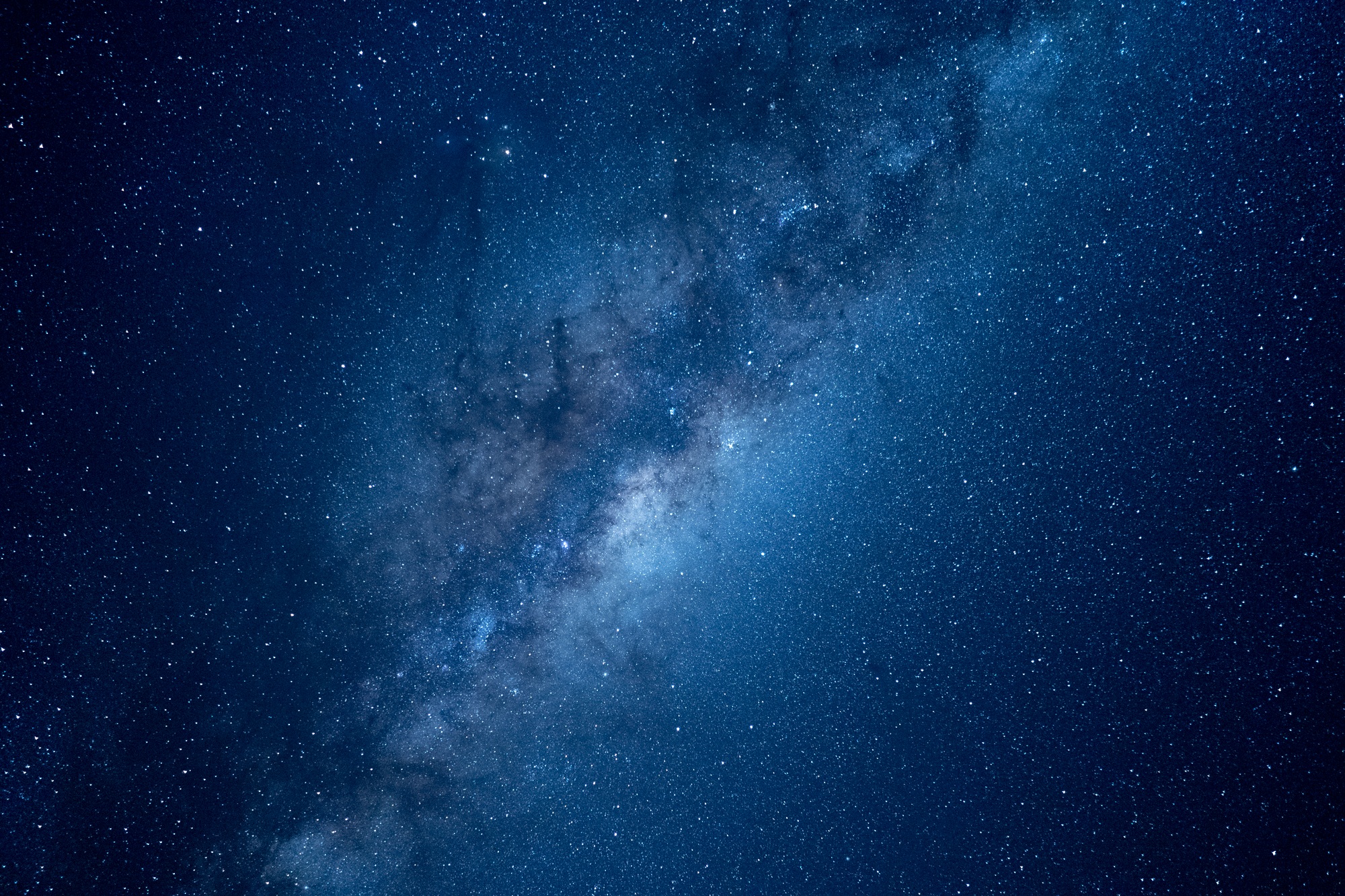 View to the starry galaxy